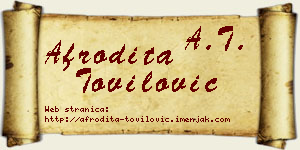 Afrodita Tovilović vizit kartica